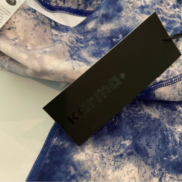 Blue White Tie Dye High Rise Leggings Athletic Yoga Pants Stretch NWT medium - Picture 8 of 14